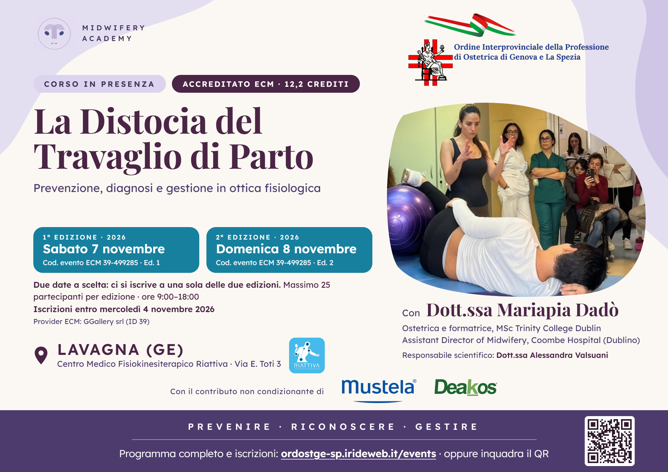 Clicca per accedere all'articolo Evento residenziale accreditato ECM: La distocia in travaglio di parto con Mariapia Dadò